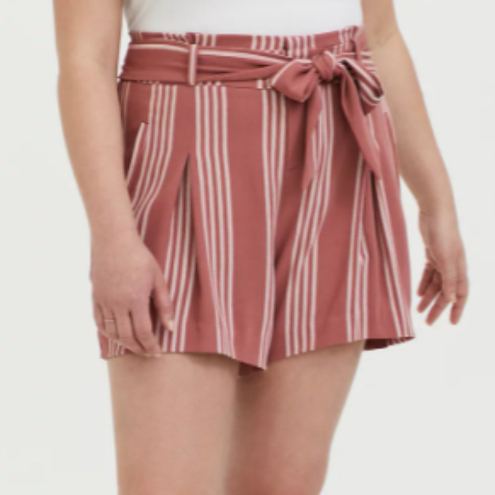 Striped Tie Front Short